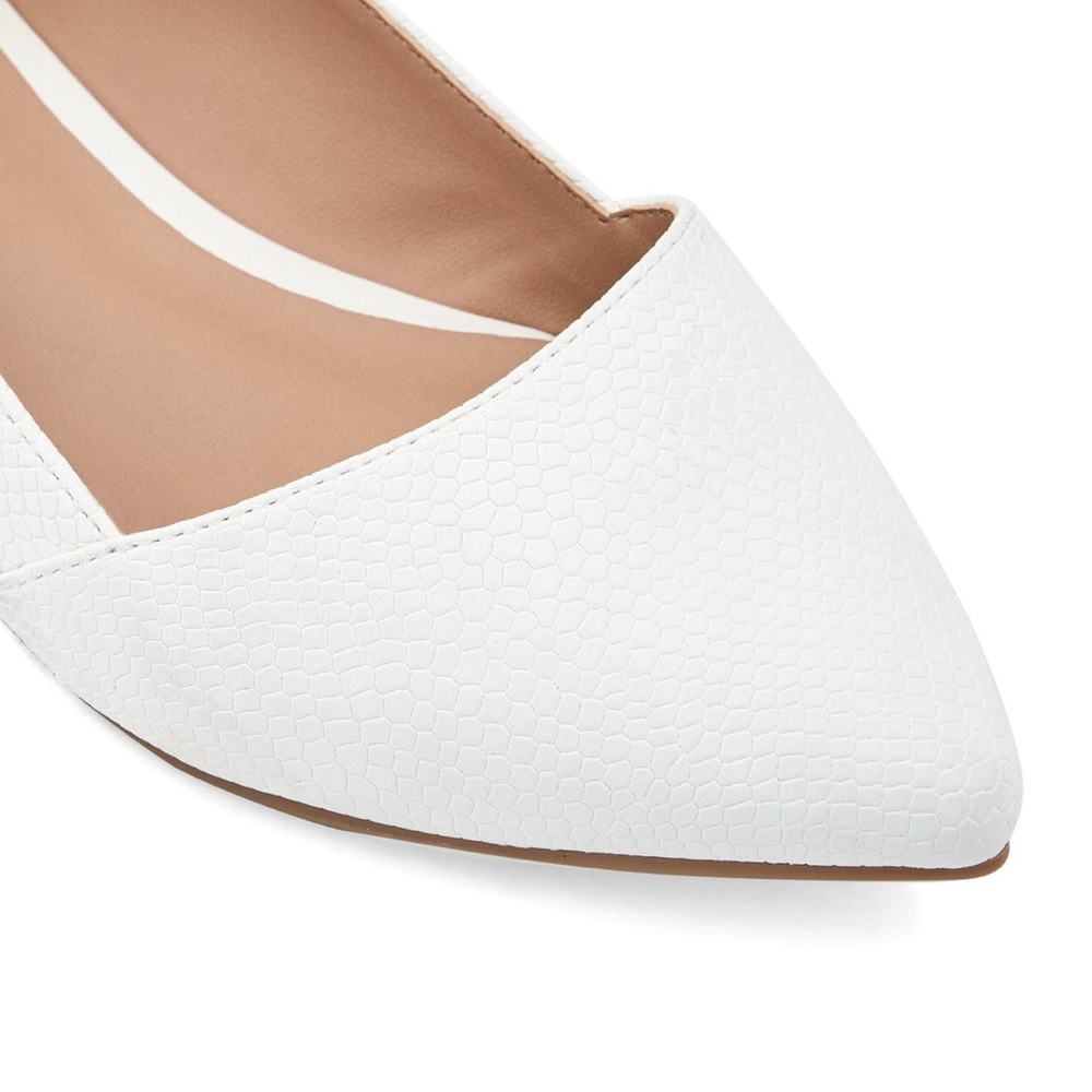 White Taitensis Ballerina Slip On Flats